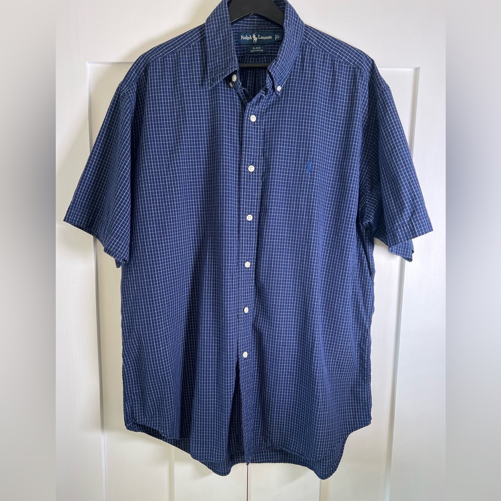 Polo Ralph Lauren Blake Men’s Large Blue Check Button Down Shirt
